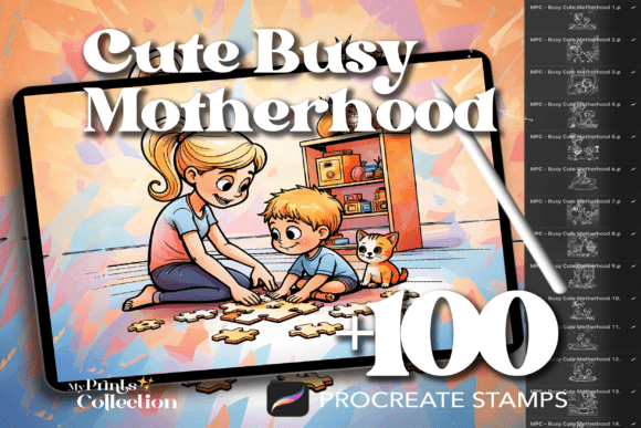100 Cute Busy Motherhood Procreate: Bringing Real Mom Life to Digital Art