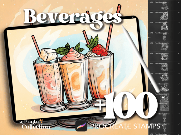 100 Procreate Beverages Food Stamps