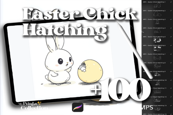 100 Procreate Easter Chick Hatching Stamps for Creative Projects