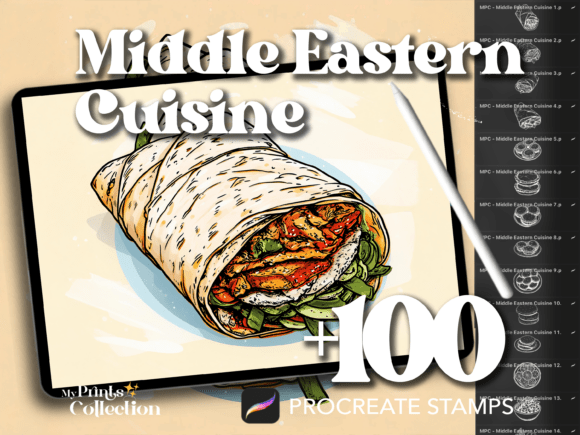 100 Procreate Middle Eastern Cuisine: A Digital Artist’s Guide to Authentic Food Illustration