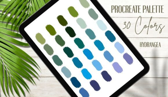 Capturing Nature’s Harmony: The Procreate Palette 30 Colors Hydrangea for Modern Creatives