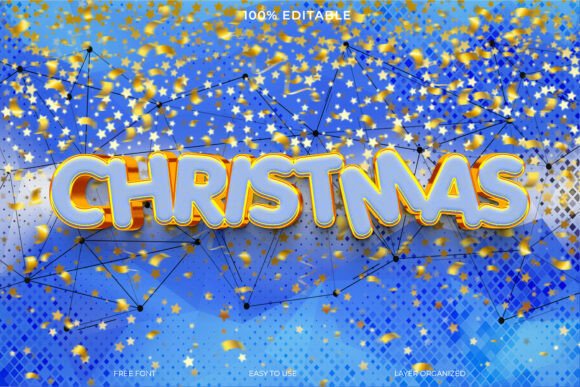 Christmas Blue and Gold Text Effect: Festive Design Made Simple