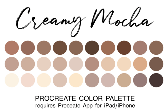 Creamy Mocha Procreate Color Palette: A Refined Choice for Digital Artists and Designers