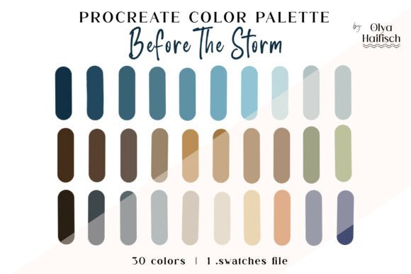 Dark Gloomy Procreate Color Palette: Streamlining Digital Art Creation with Muted, Natural Tones