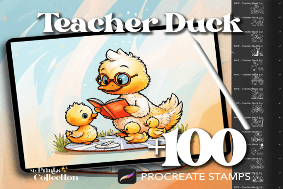 Duck Teacher’s Day Procreate Stamp Set: A Creative Resource for Educators and Digital Artists