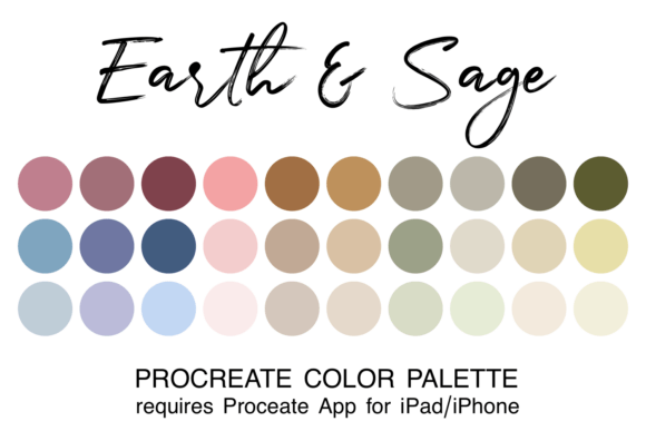 Earth and Sage Procreate Color Palette