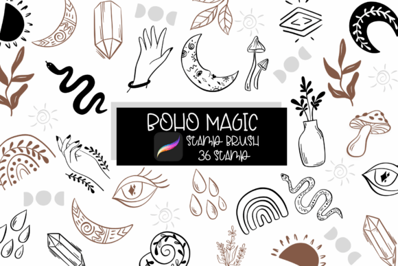 Enhance Your Creative Workflow with the Boho Magic Procreate Stamp Brush Set