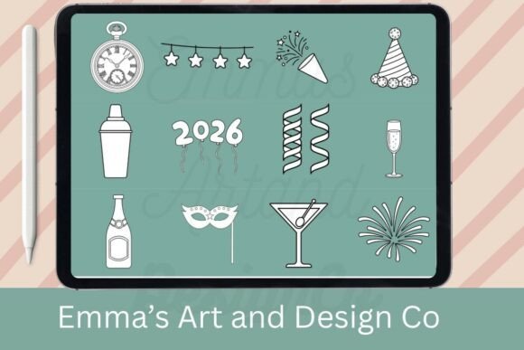 Enhancing Digital Art with the New Year’s Eve Procreate Brush Set