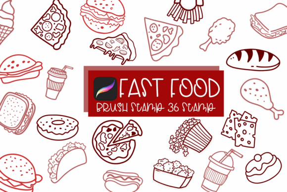 Fast Food Procreate Stamp: Creative Digital Art Made Tasty