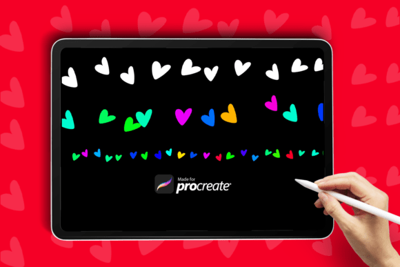 Heart Lights Procreate Brush for Valentine’s Magic