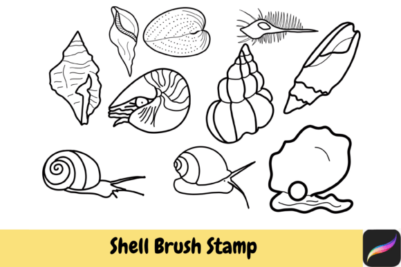 Shell Animal Brush Stamps for Procreate iPad: Unlock Creative Potential with Hand-Drawn Seashell Art